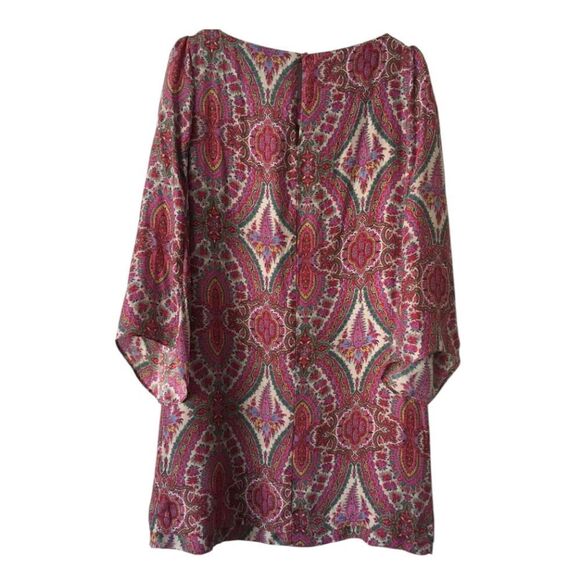 Zara 💯 Silk Colorful Floral Patterned Shift Dress Size M - Picture 14 of 16